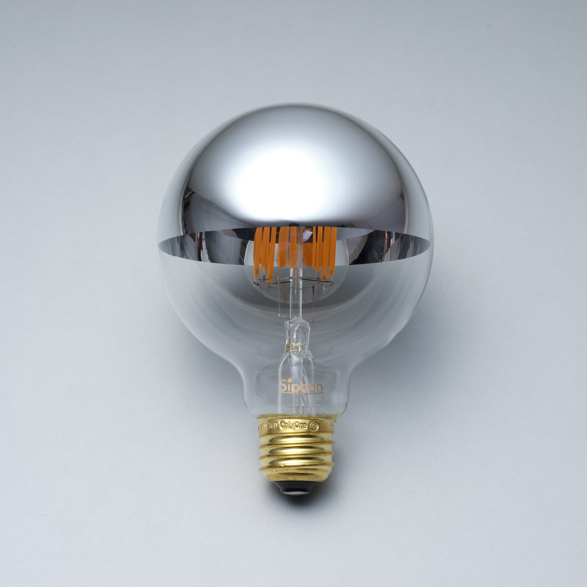 ミラーLED電球 φ95(E26)55W相当 シルバー 2700K電球色 LT-BB007-06-G141