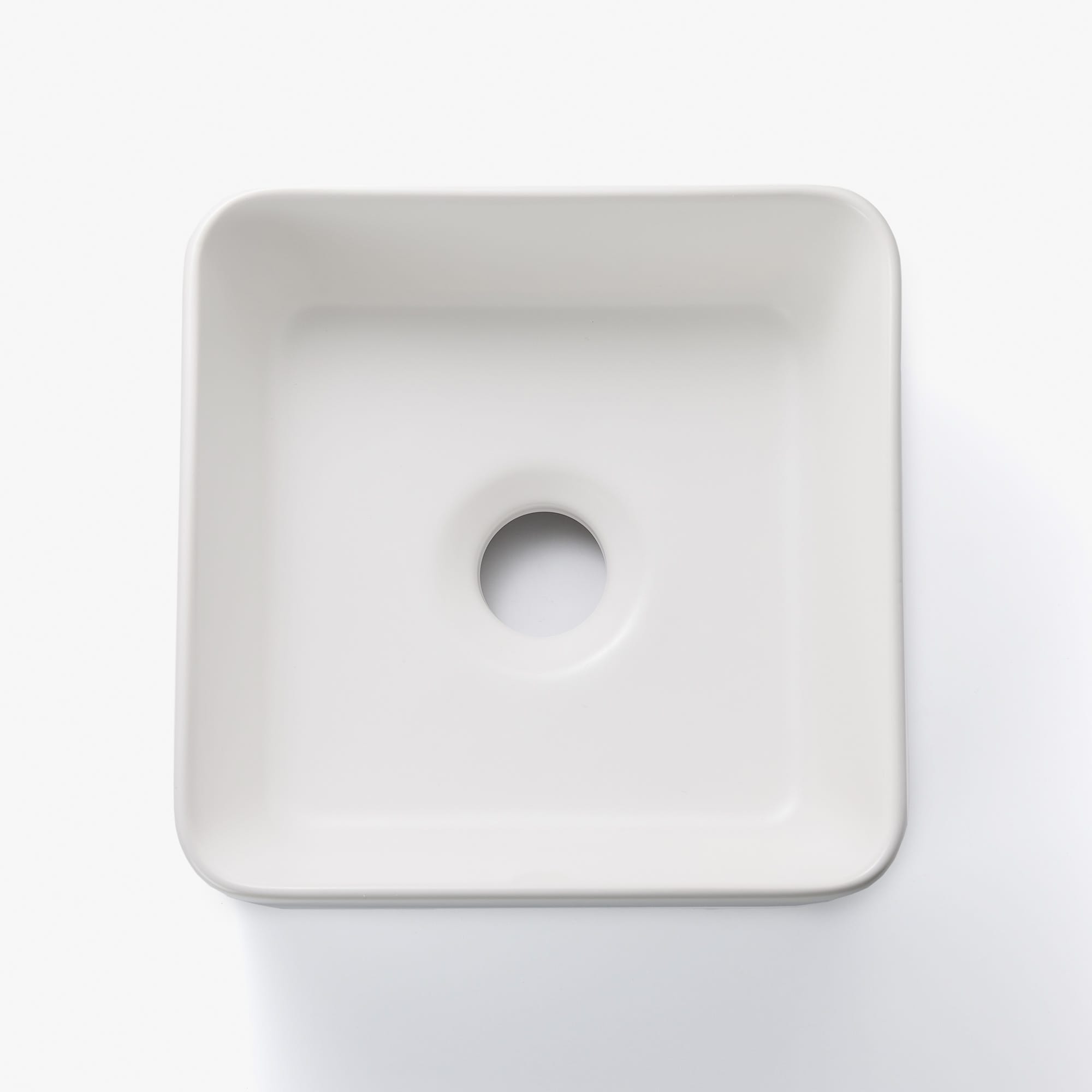 陶器の手洗い器 角240 ホワイト KB-PR012-01-G141