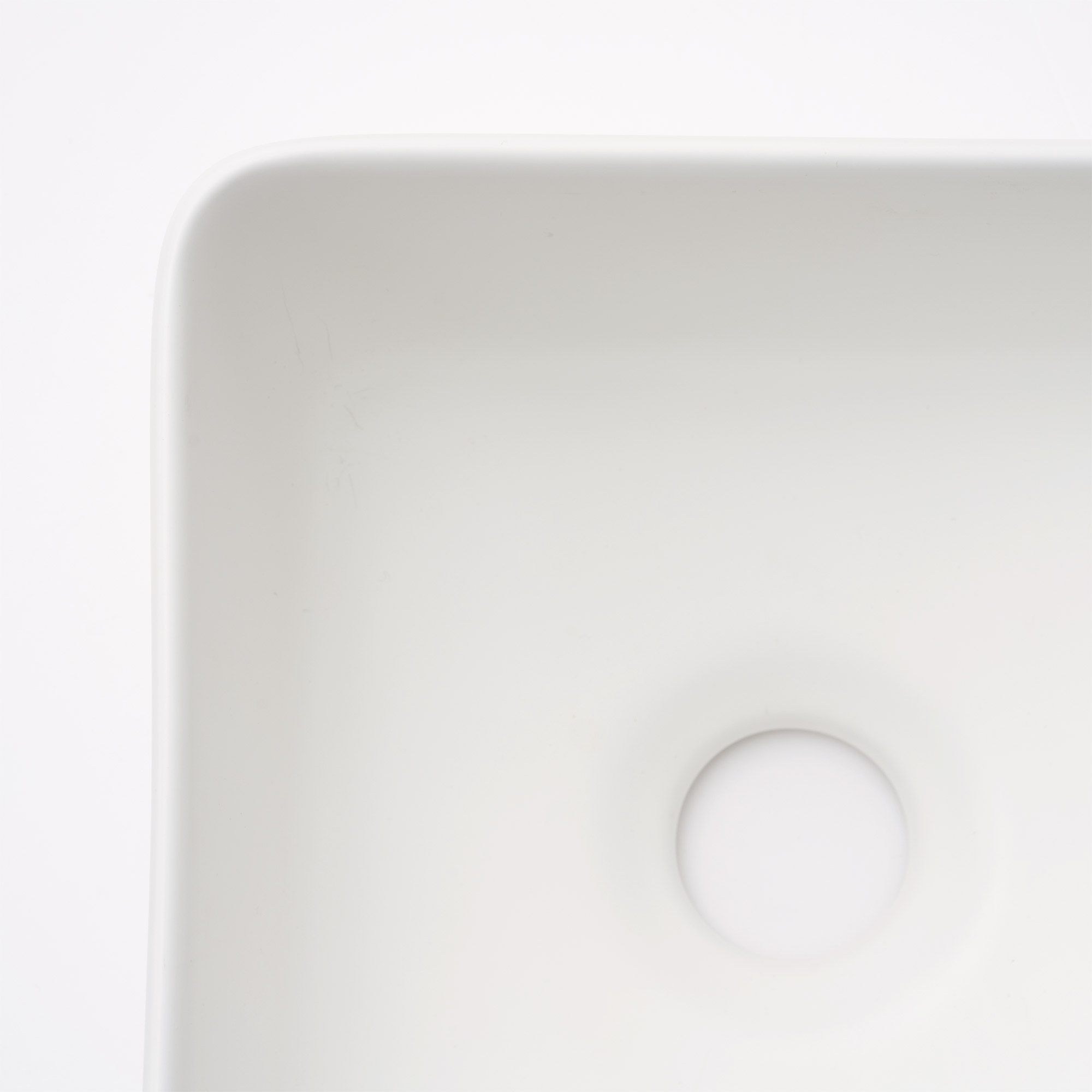 陶器の手洗い器 角240 ホワイト KB-PR012-01-G141