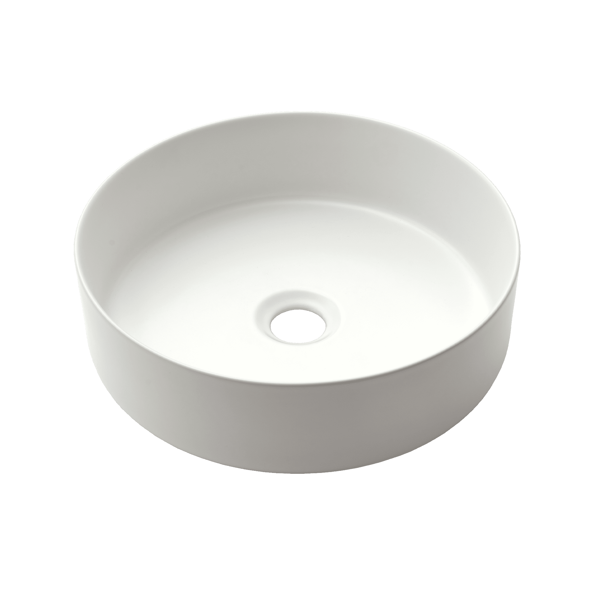 陶器の手洗い器丸350 マットホワイト