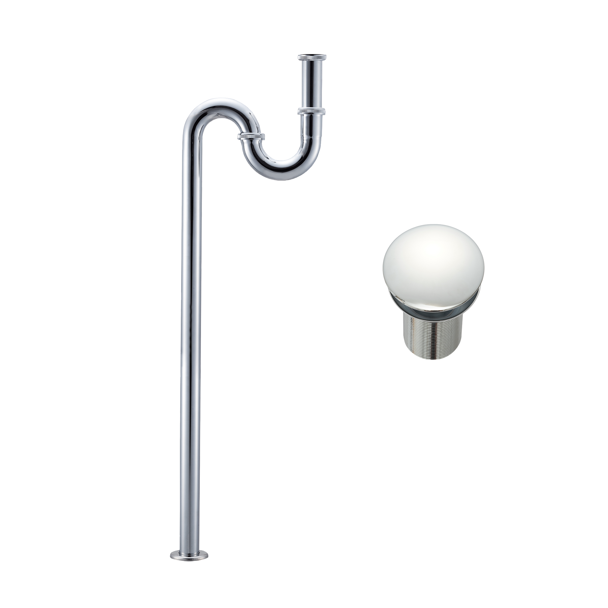 洗面他パーツ排水金物 S32-6：Sトラップ プッシュカバー付