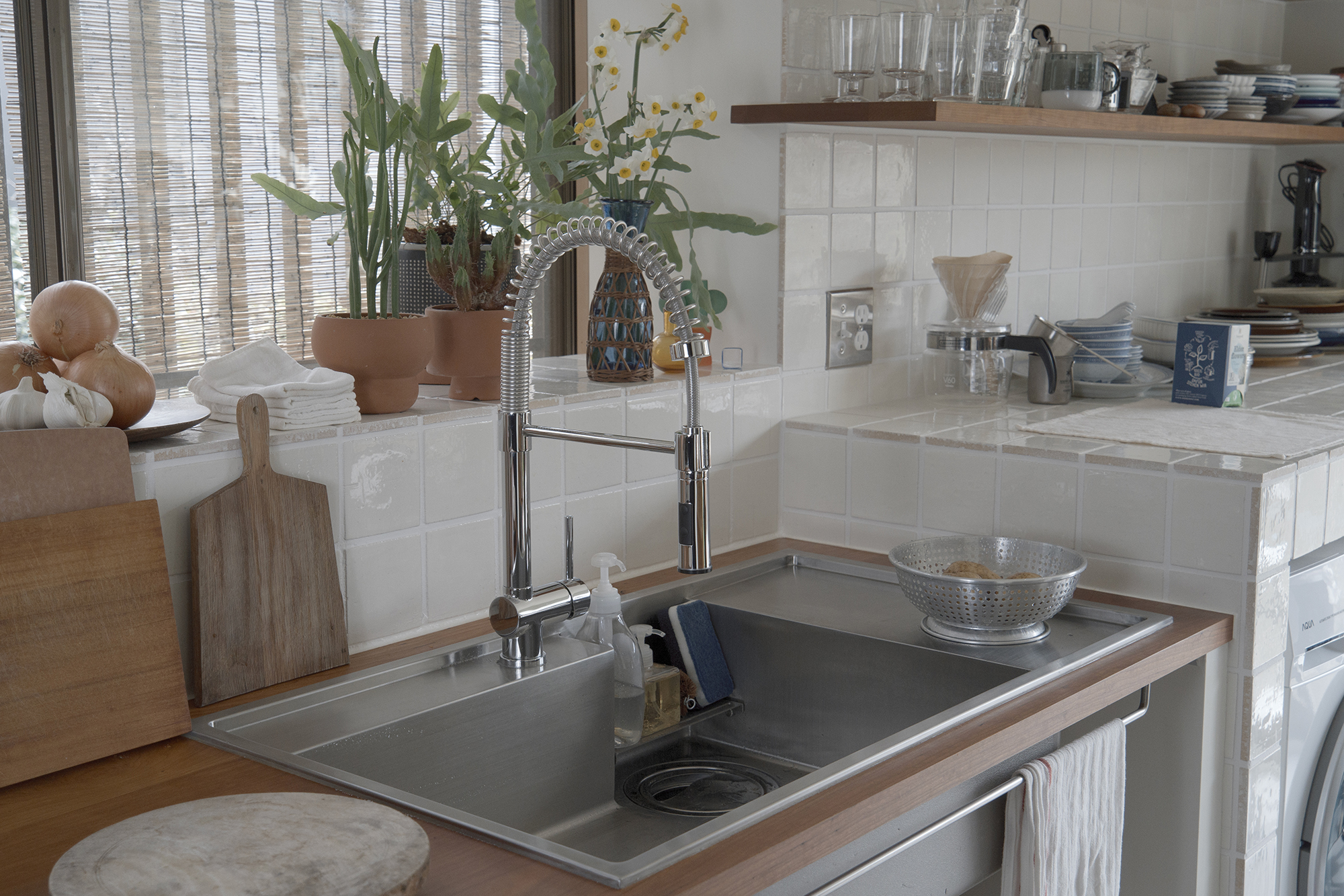 スプリングホース水栓 クローム KB-TP013-01-G141 クローム仕上げの事例