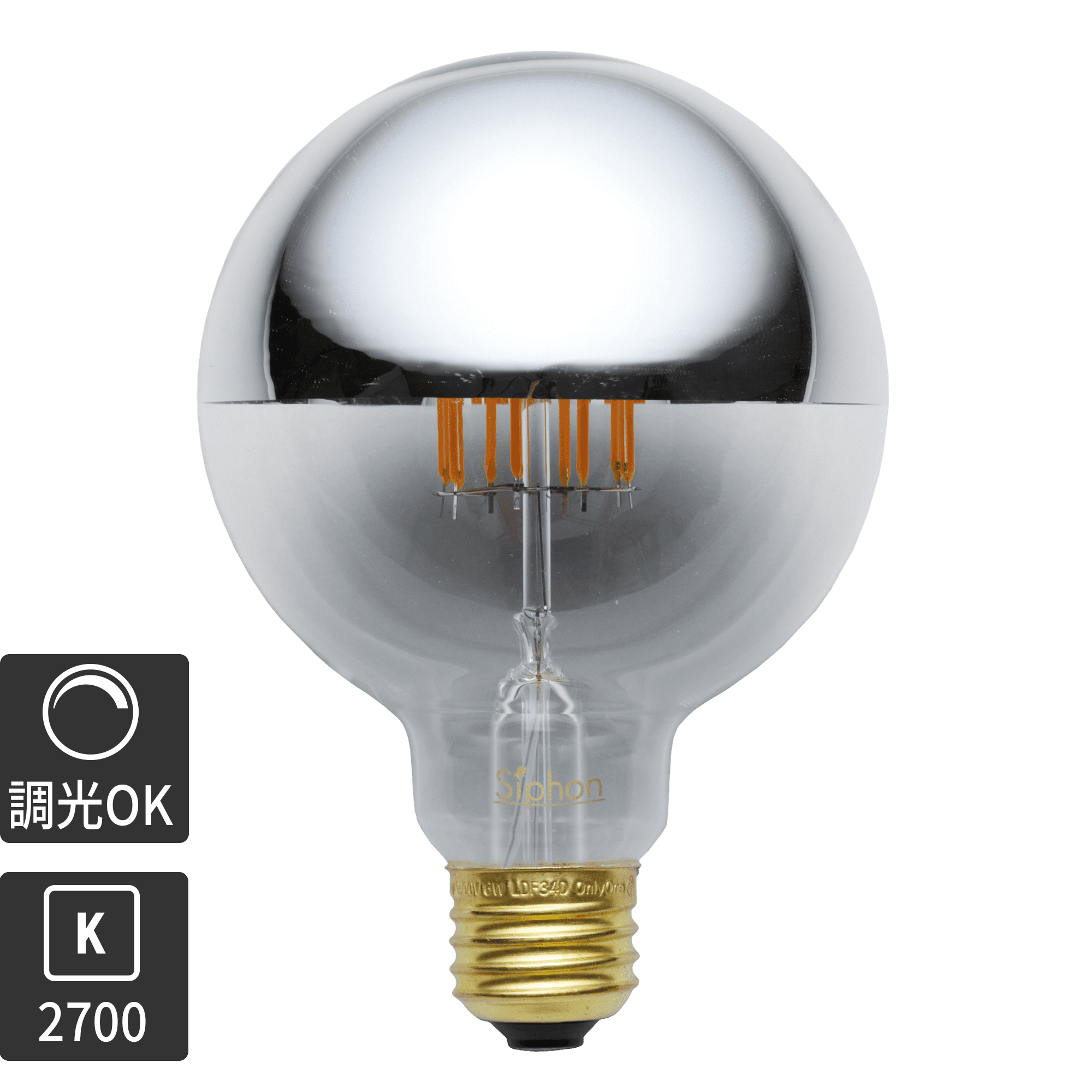 ビンテージLED電球 LEDボール95(E26)60W相当 | LT-BB002-07-G141