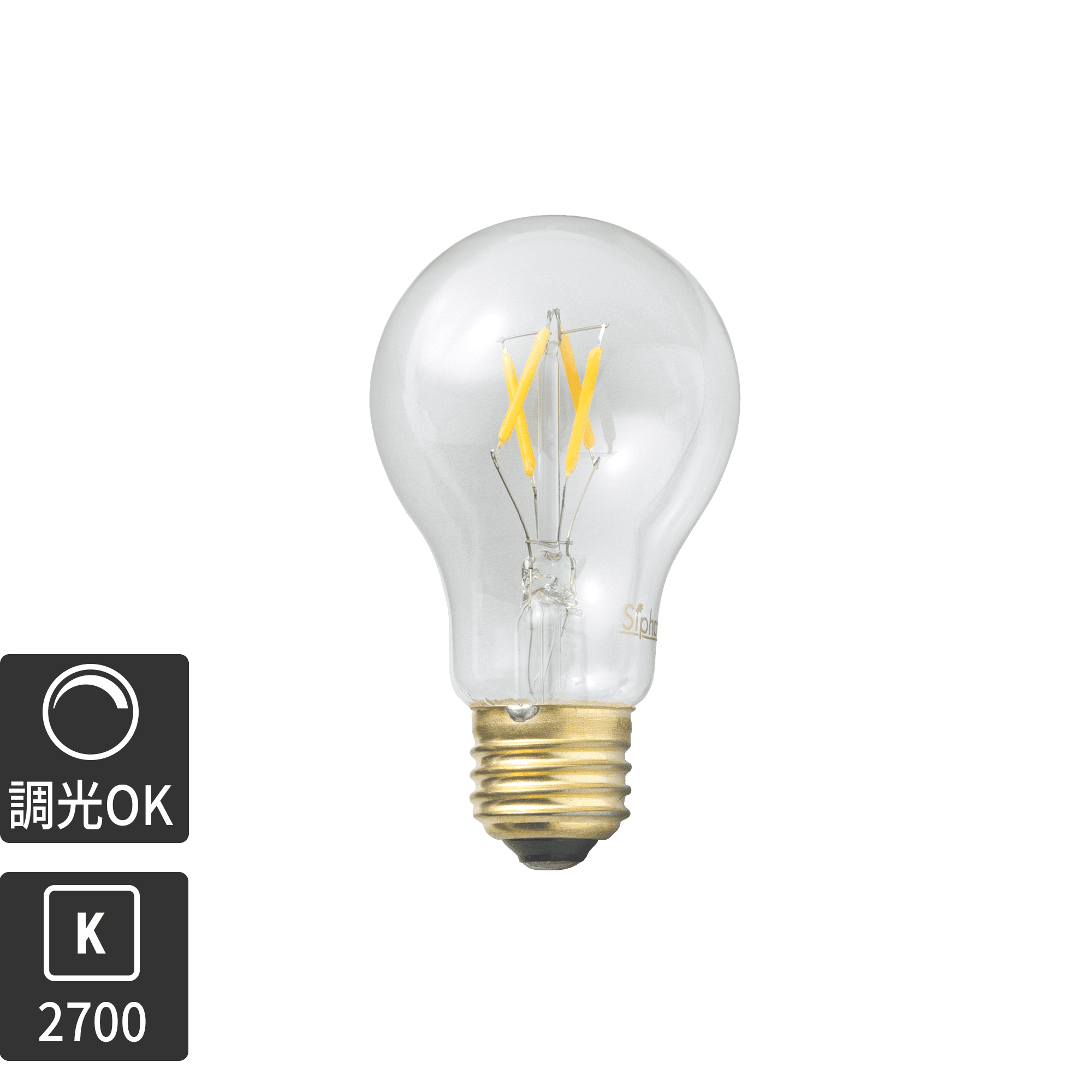 ビンテージLED電球 LED一般電球型(E26)35W相当 | LT-BB002-22-G141