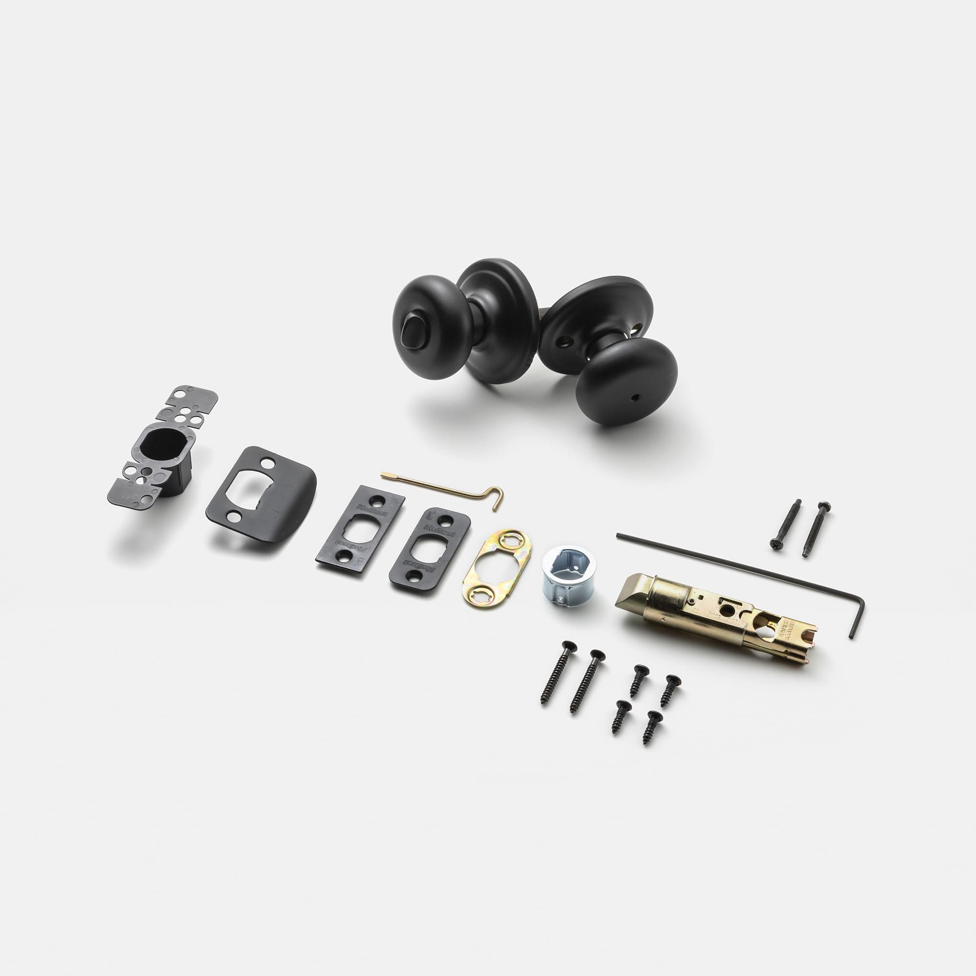 錠付きドアパーツ ラウンドノブ マットブラック 間仕切錠 PS-HD021-02-G290