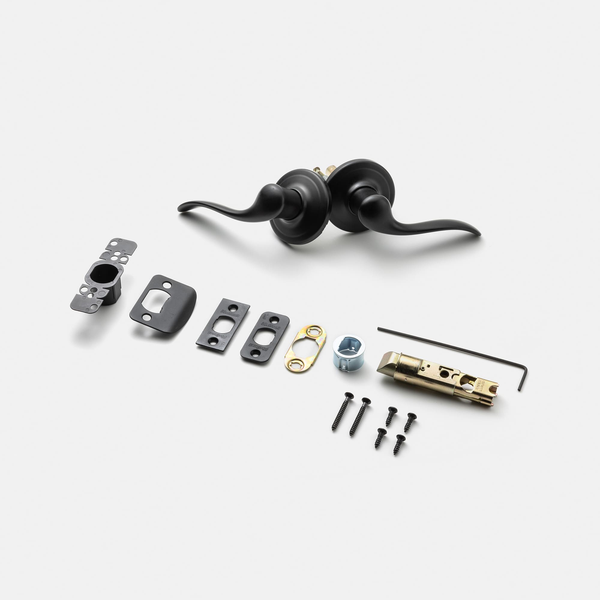 空錠ドアパーツ ウェーブハンドル マットブラック 空錠 PS-HD020-04-G290