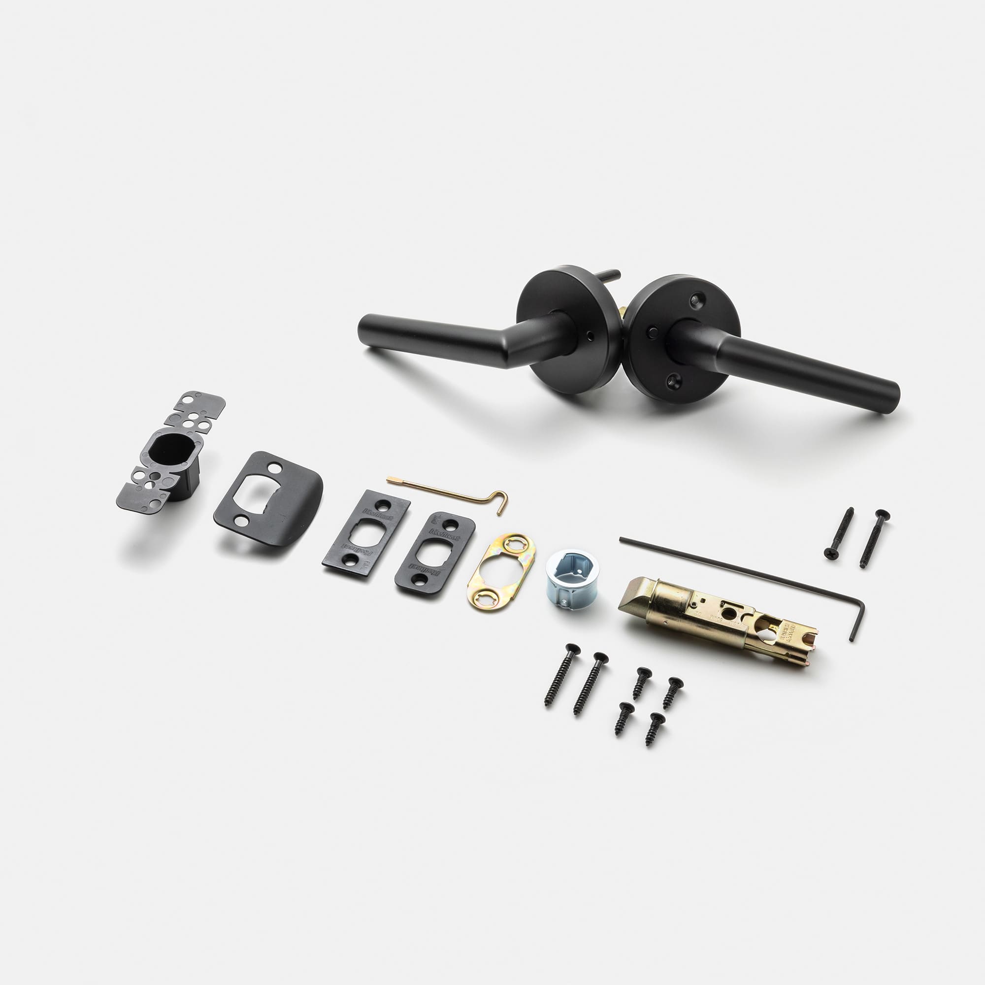 錠付きドアパーツ ストレートハンドル マットブラック 間仕切錠 PS-HD021-06-G290