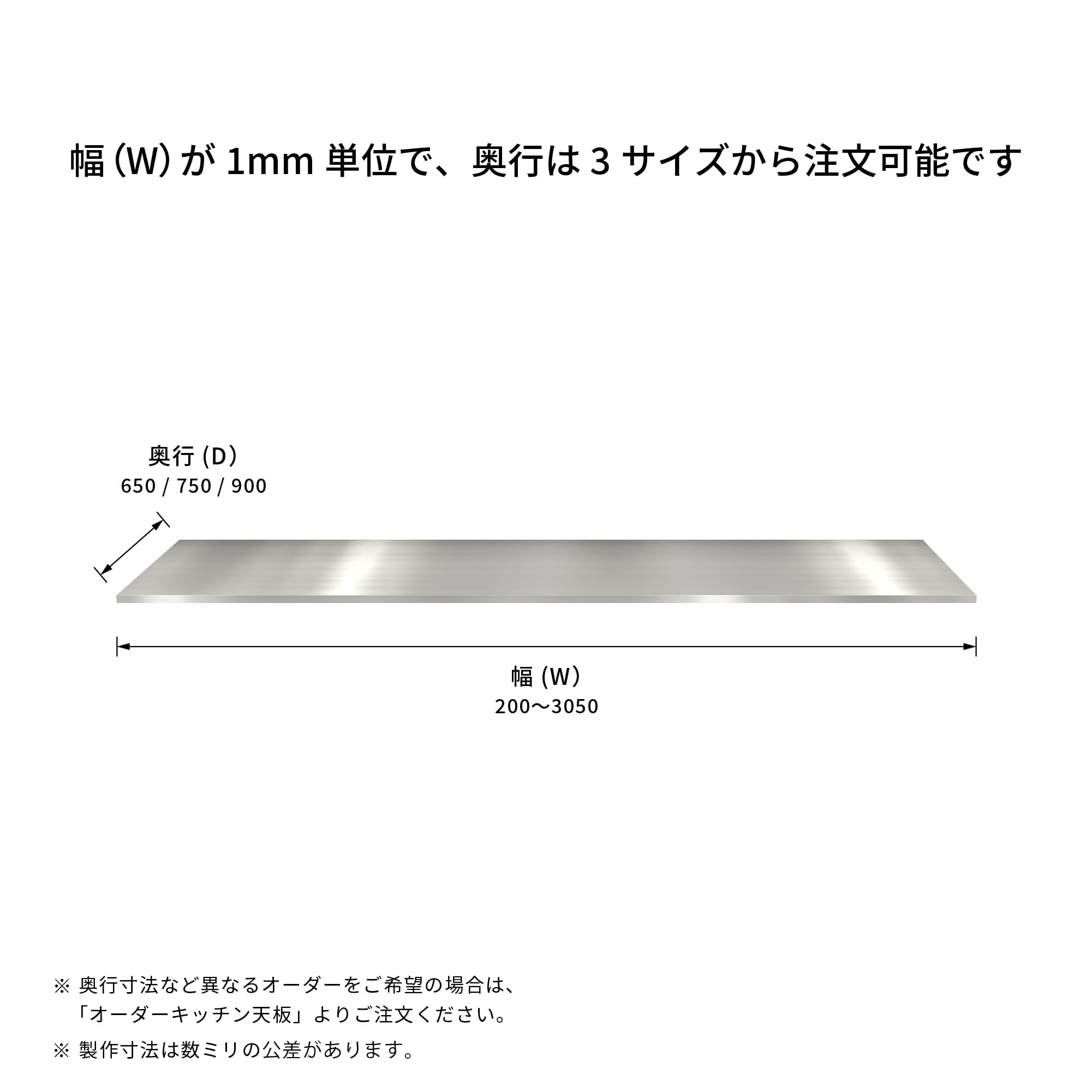 ユニキッチンシステム ステンレス天板 フラット KB-KC034-30-G183