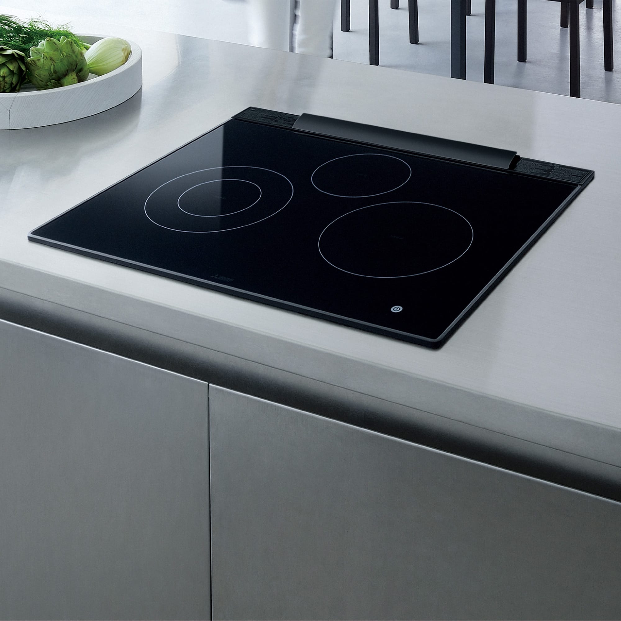 IHヒーター ガラストップ(BK) 3口 IH W650 グリルレス（200V） KB-PT001-30IH-G141 フラットなのでお掃除がしやすいです