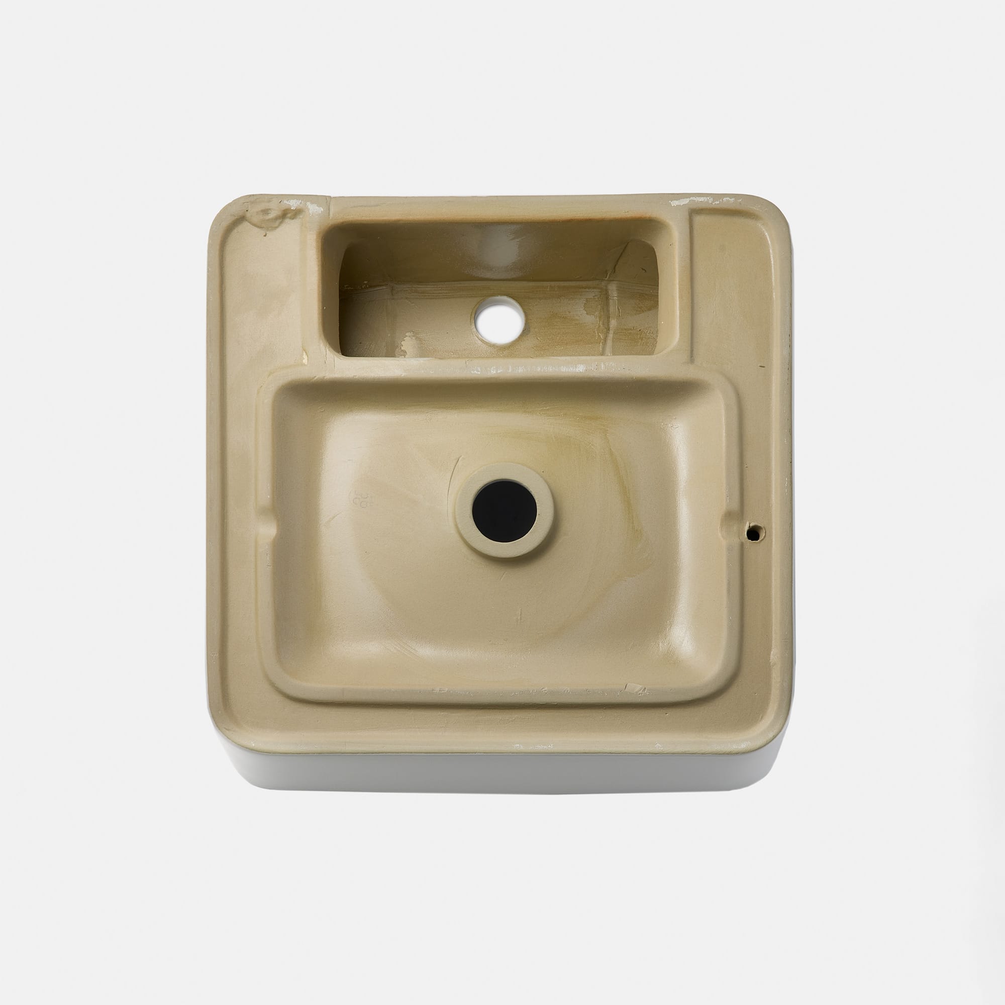 置き型洗面器 水栓デッキ 角430 KB-PR017-01-G173 裏面の様子