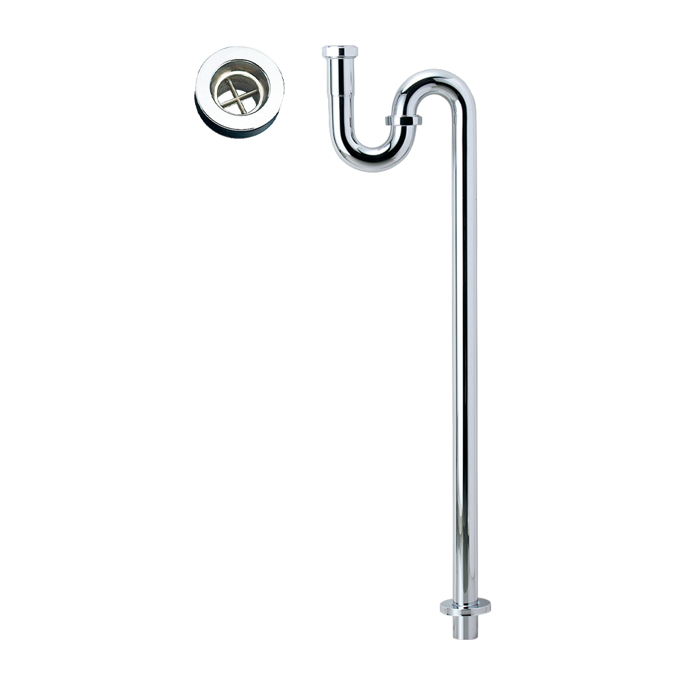 洗面他パーツ排水金物 S32-9：Sトラップ（クローム）