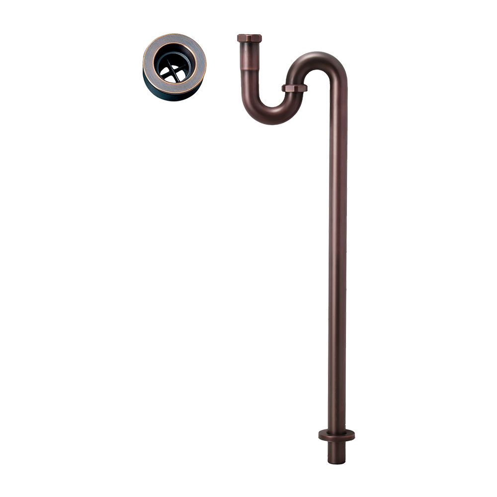 洗面他パーツ排水金物 S32-10：Sトラップ（ブロンズ）