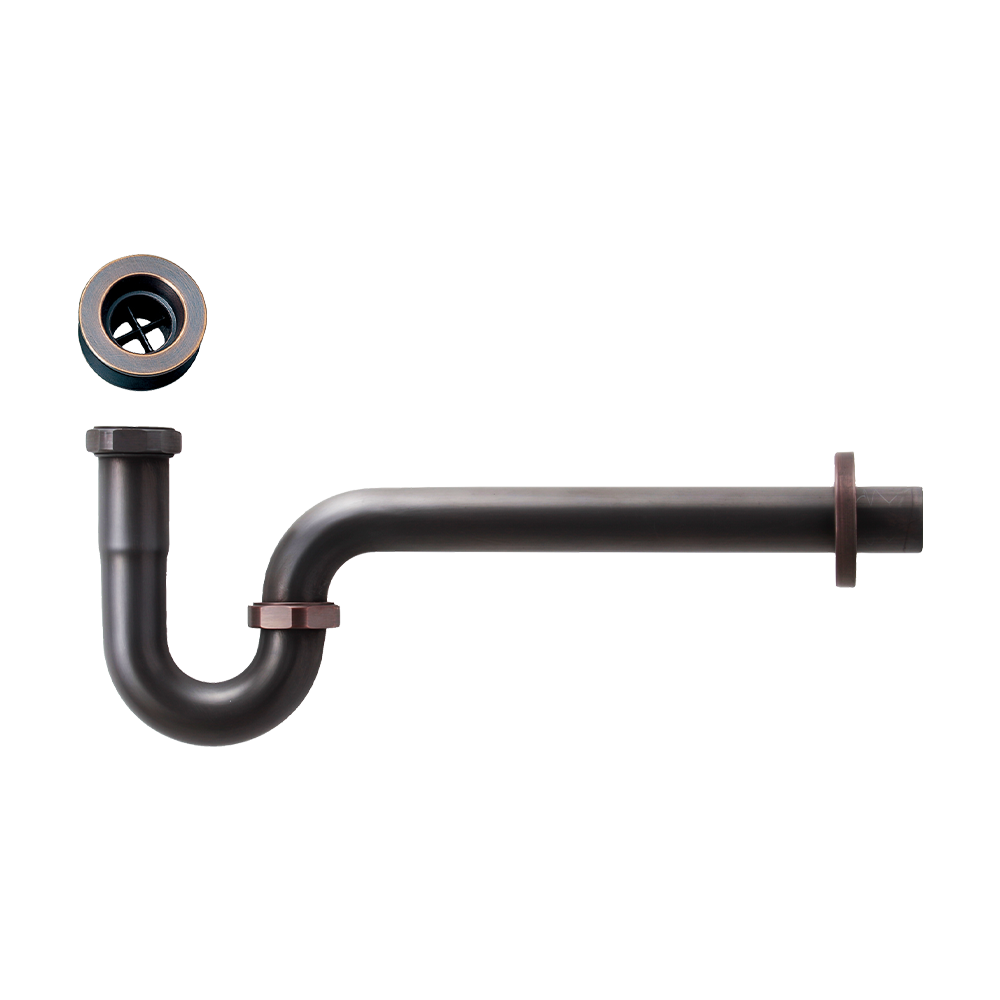 洗面他パーツ排水金物 P32-10：Pトラップ（ブロンズ）