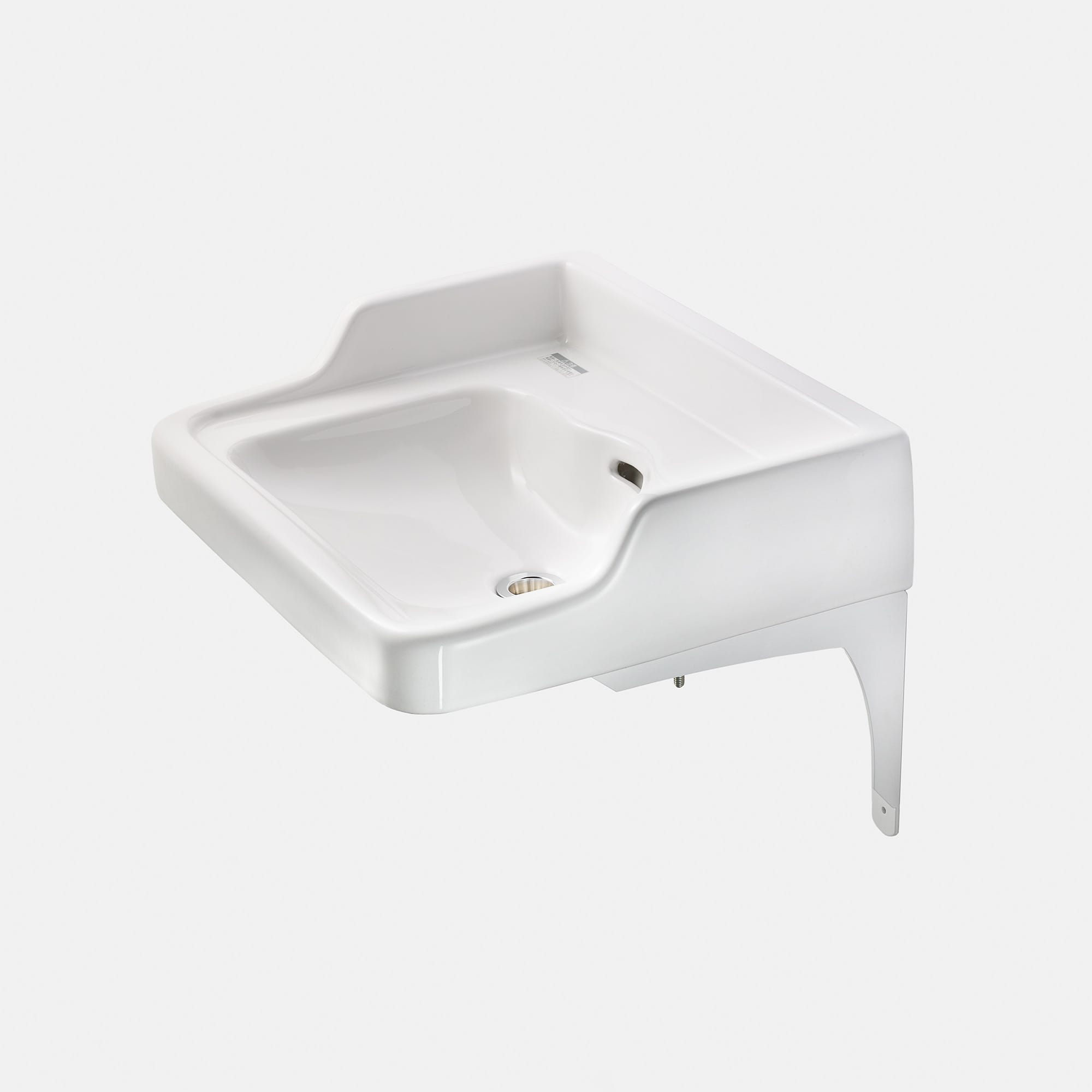 ハイサイドシンク 洗面 立水栓用  KB-PR016-02-G141 オプションの壁付けブラケットを付けた状態（半埋込で台置き設置も可能です）