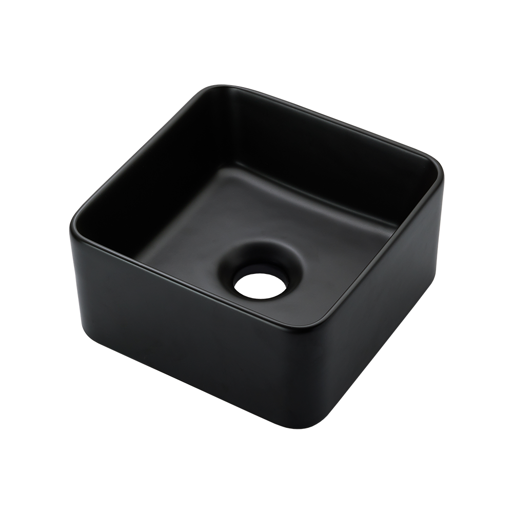 陶器の手洗い器角240 ブラック