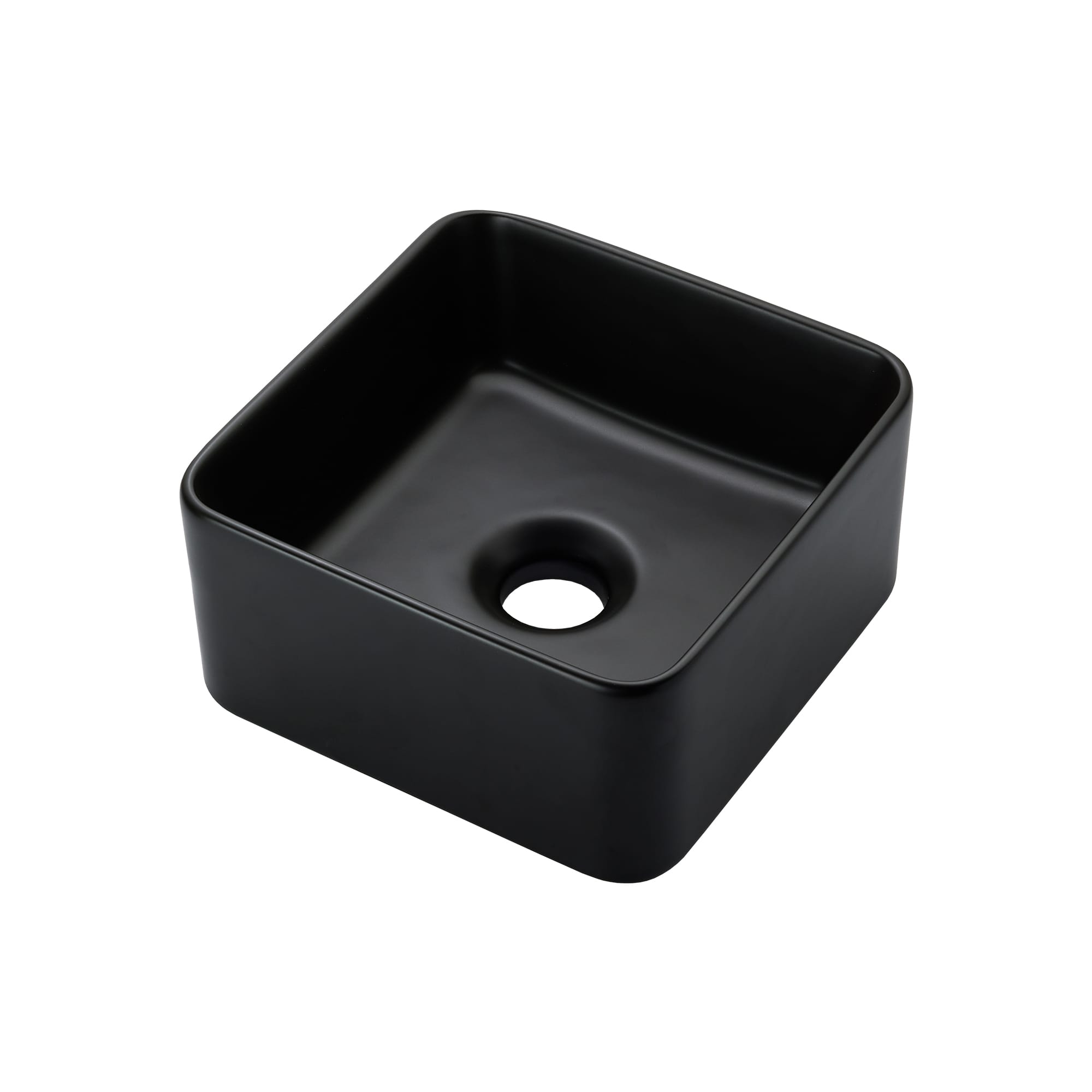 陶器の手洗い器 角240 ブラック KB-PR012-05-G141