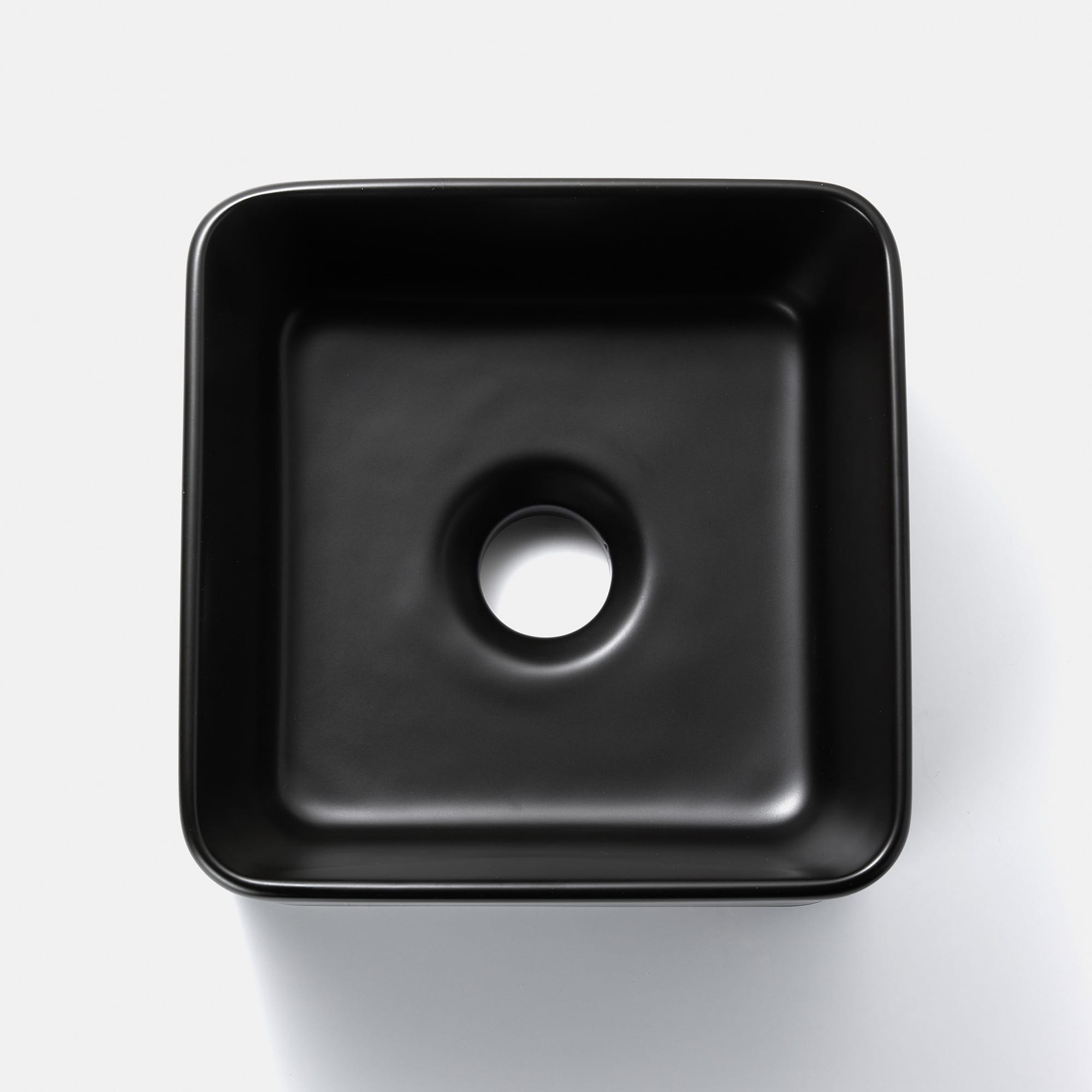 陶器の手洗い器 角240 ブラック KB-PR012-05-G141