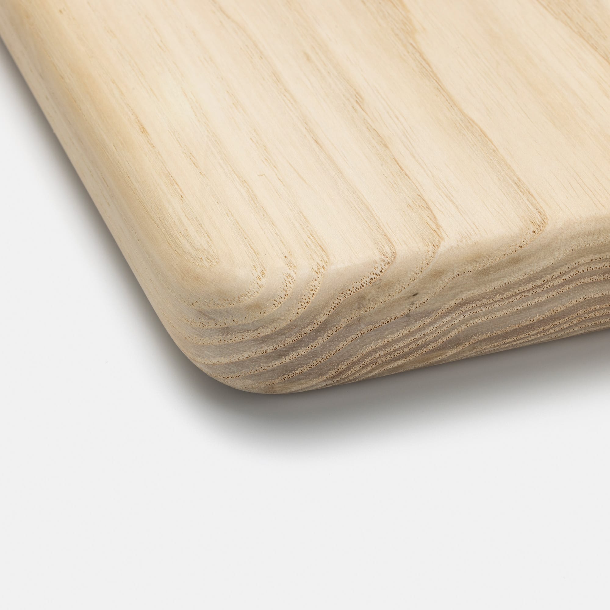 フリーカット無垢材 カスタム ホワイトオーク PS-TT009-04-G165 オプション見本：角丸加工「20mmR」と面取加工 上下2辺「10mmR」の組み合わせ