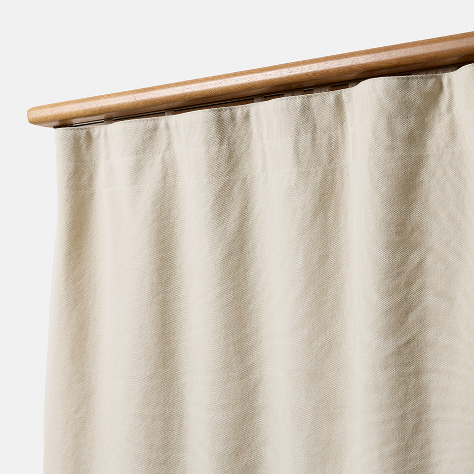 帆布カーテン フラット スタイル アイボリー