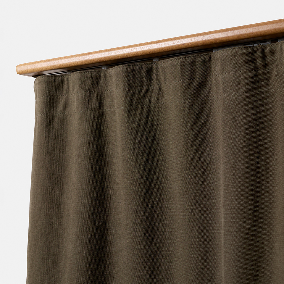 帆布カーテン フラット スタイル オールドカーキ