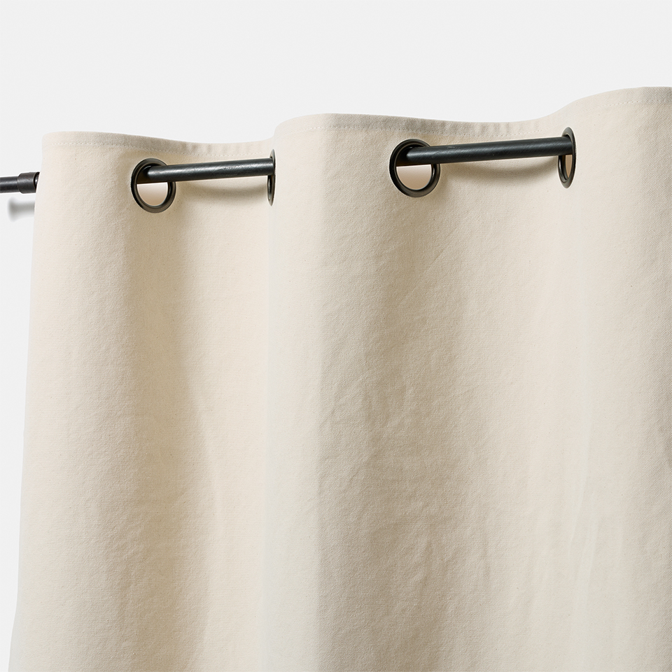 帆布カーテン ハトメ スタイル アイボリー