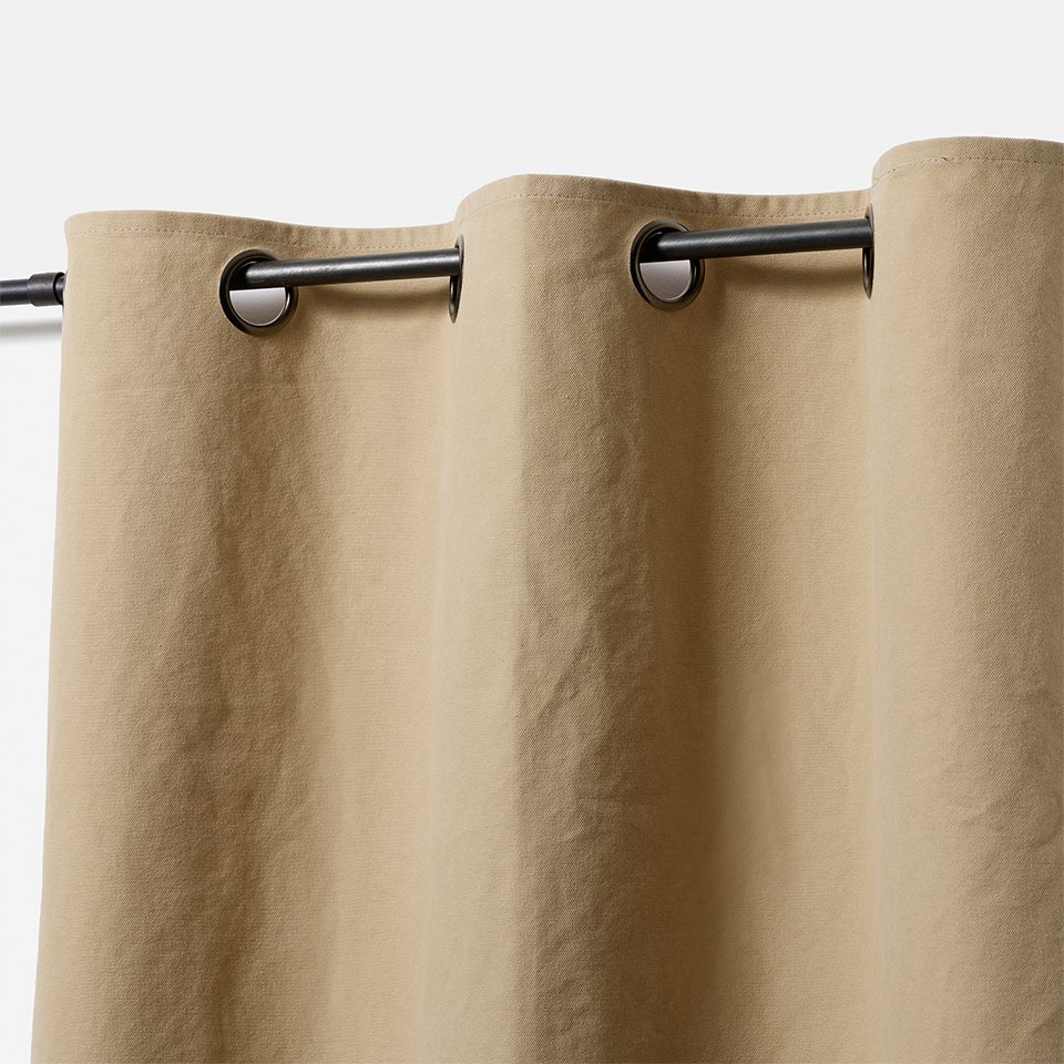 帆布カーテン ハトメ スタイル ベージュ