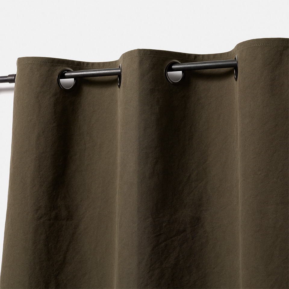 帆布カーテン ハトメ スタイル オールドカーキ