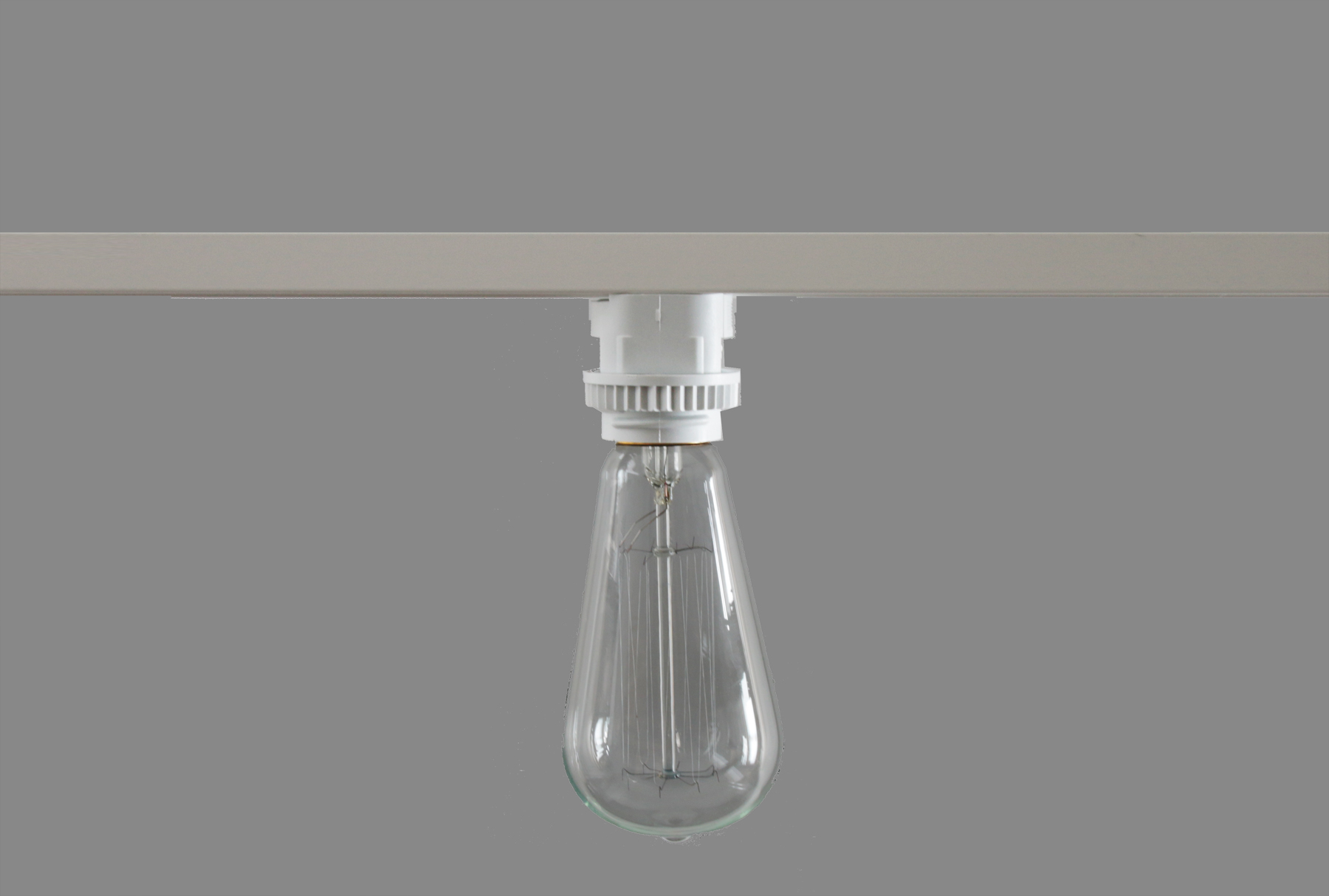 ライティングレールプラグ E26 ソケット (WH) LT-PS010-02-G141 エジソン電球をつけて