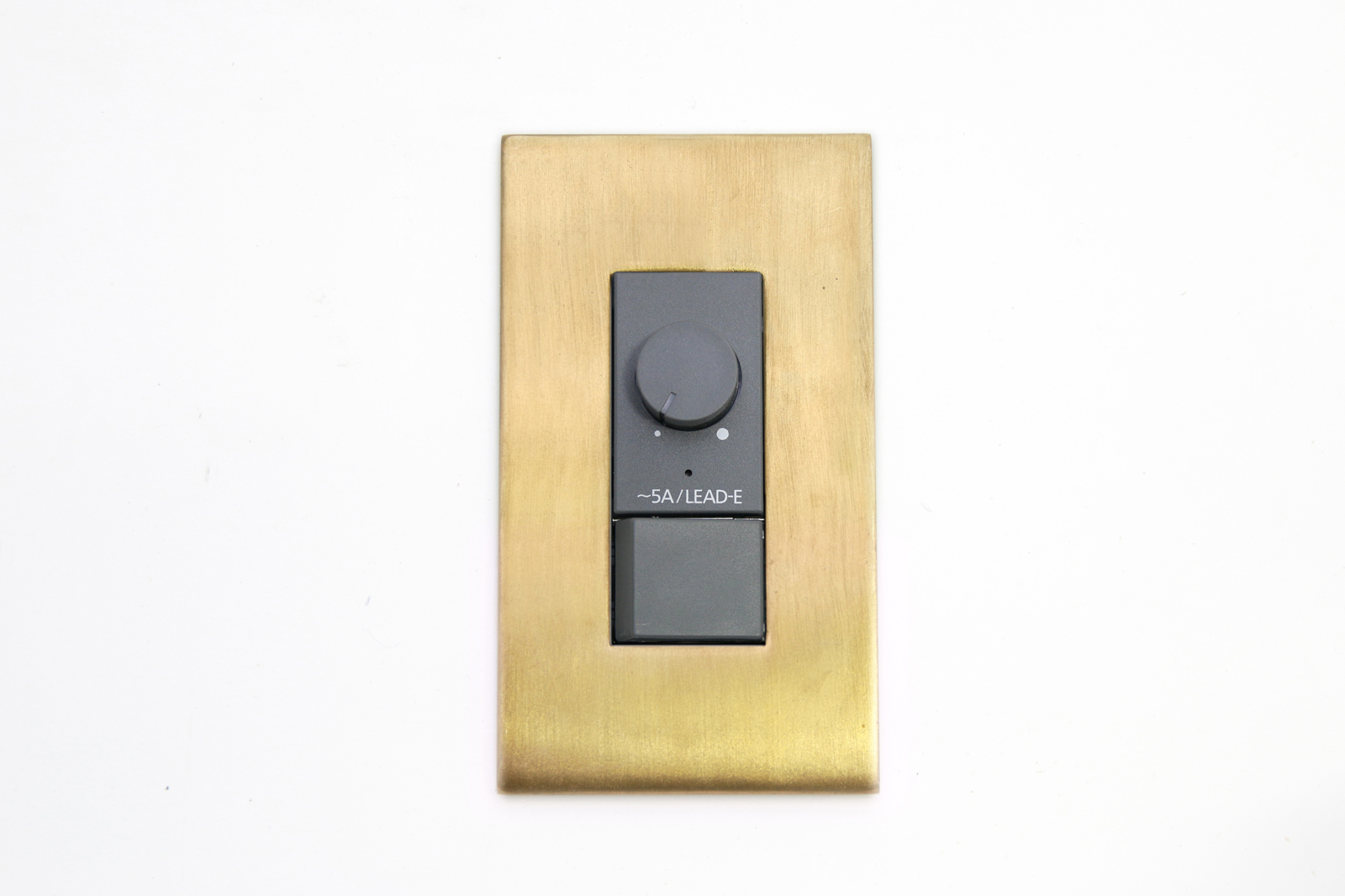 メタルスイッチプレート 調光器＆片切/3路対応 (GY) LT-PS009-OP11-G141 真鍮プレート×調光器(GY）