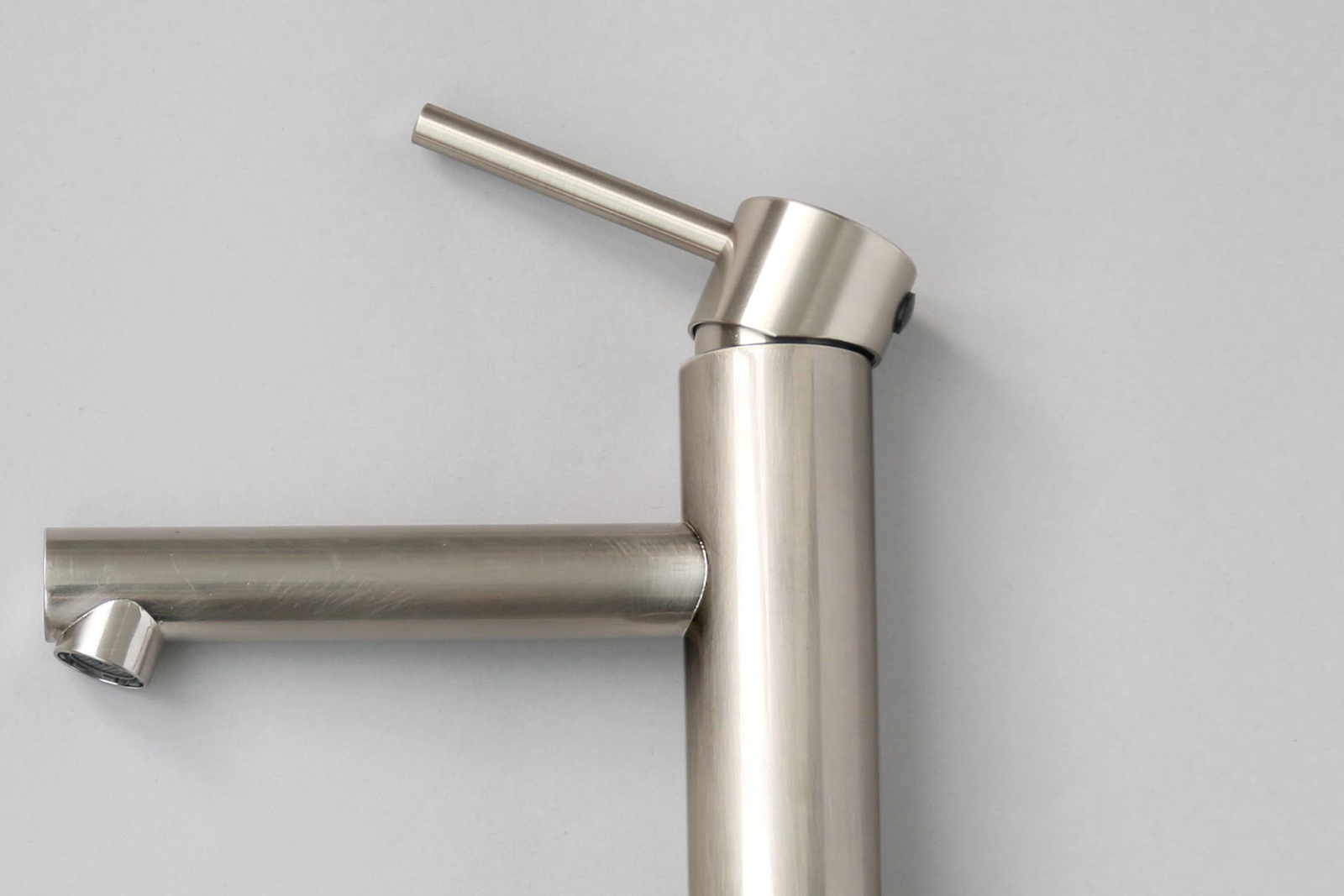 ニッケルサテン水栓 ストレート混合栓ショート KB-TP005-02-G141