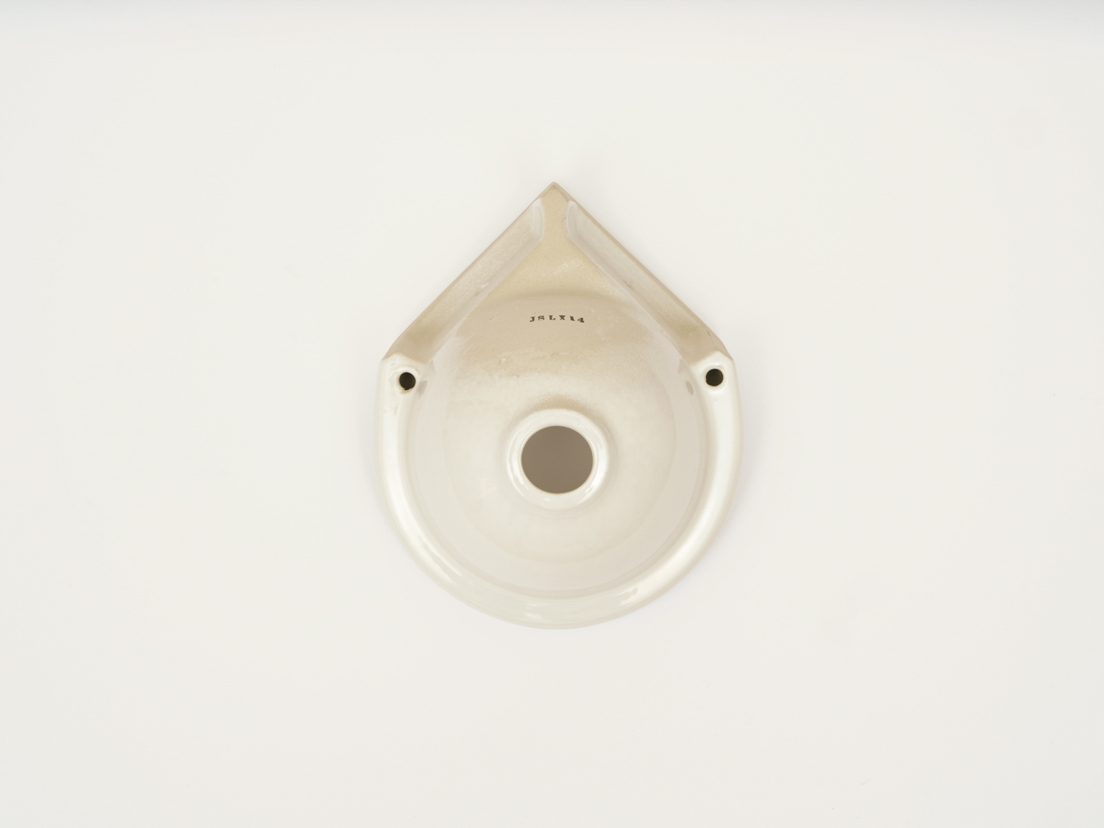 壁付け手洗いボウル コーナー KB-PR011-02-G244 裏側（裏側は素焼きのままです）